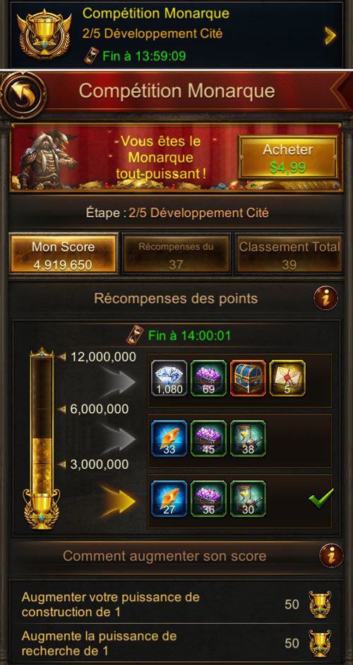 cadeau compétition monarque