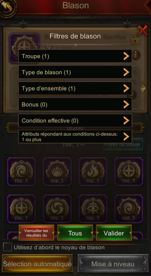 blason filtre