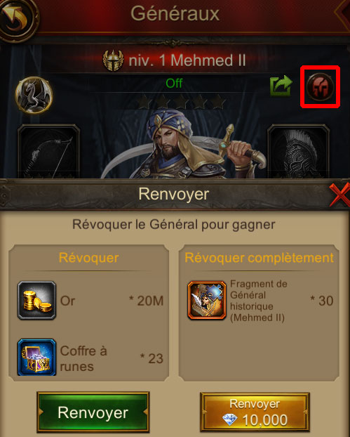 révoquer un général