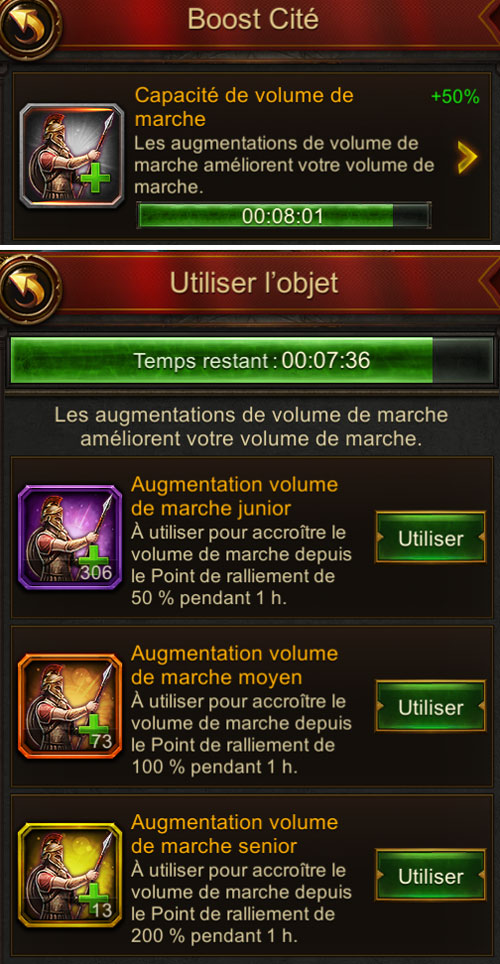 volume de marche - boost cité