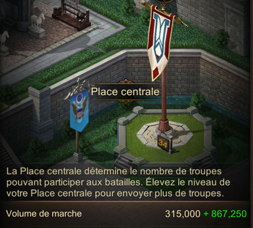 volume de marche - place centrale