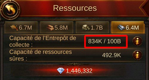 entrepôt - capacité