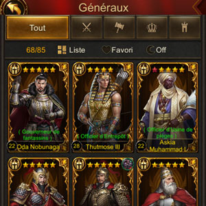 Faire évoluer les Généraux