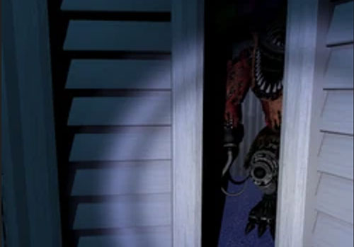 fnaf4 foxy placard accroupi